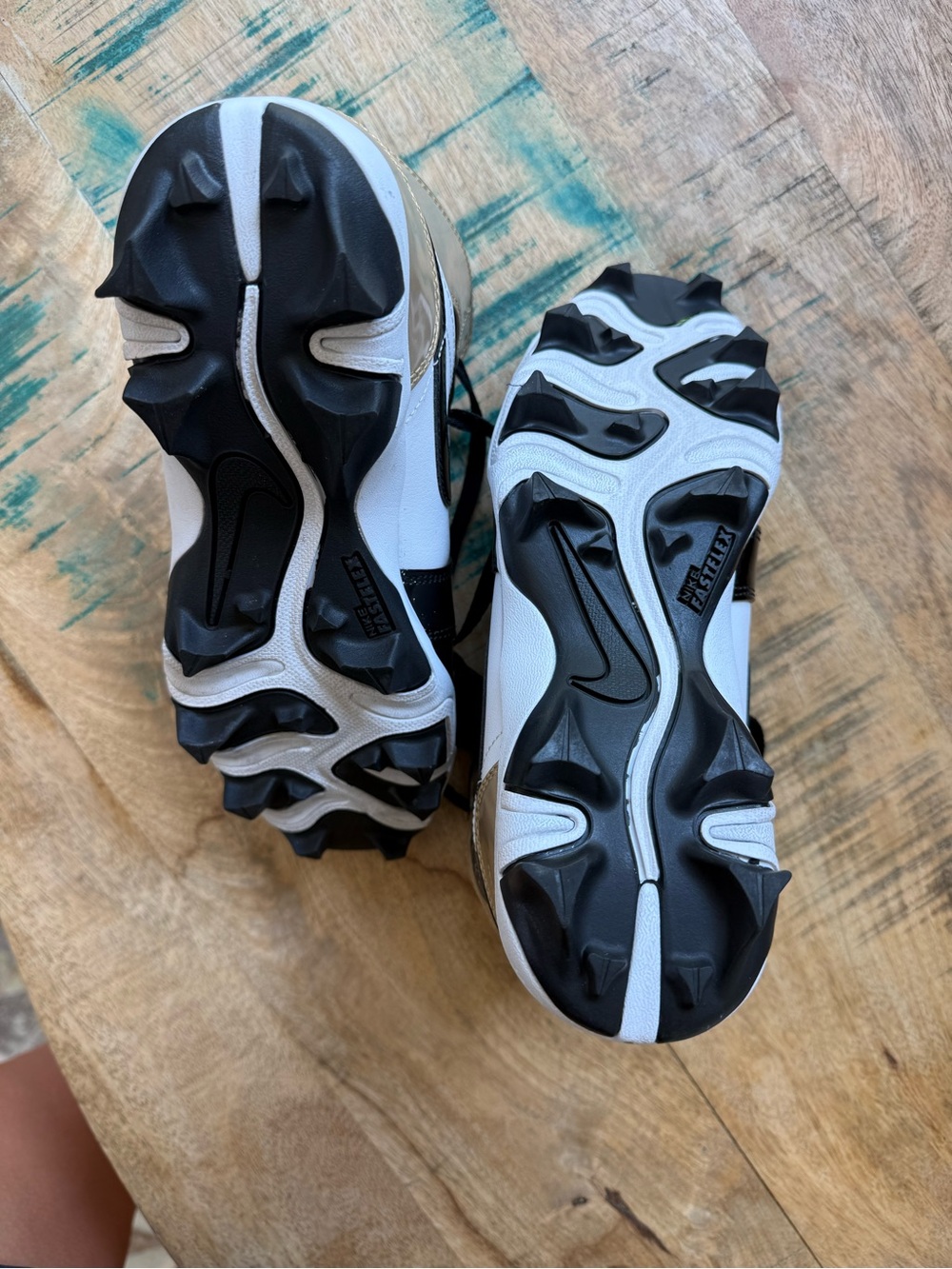 Air Jordan Cleats in Black, White & Gold - Picture 3 of 4